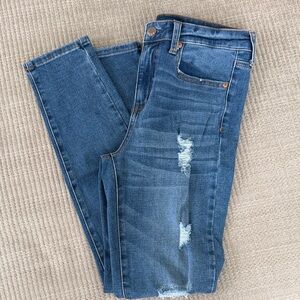 Aeropostale Blue Distressed Skinny Jeans